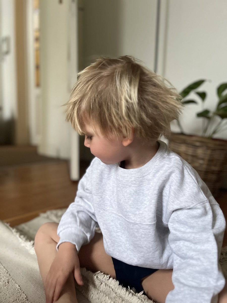 fleece sweater - kids - light grey mix