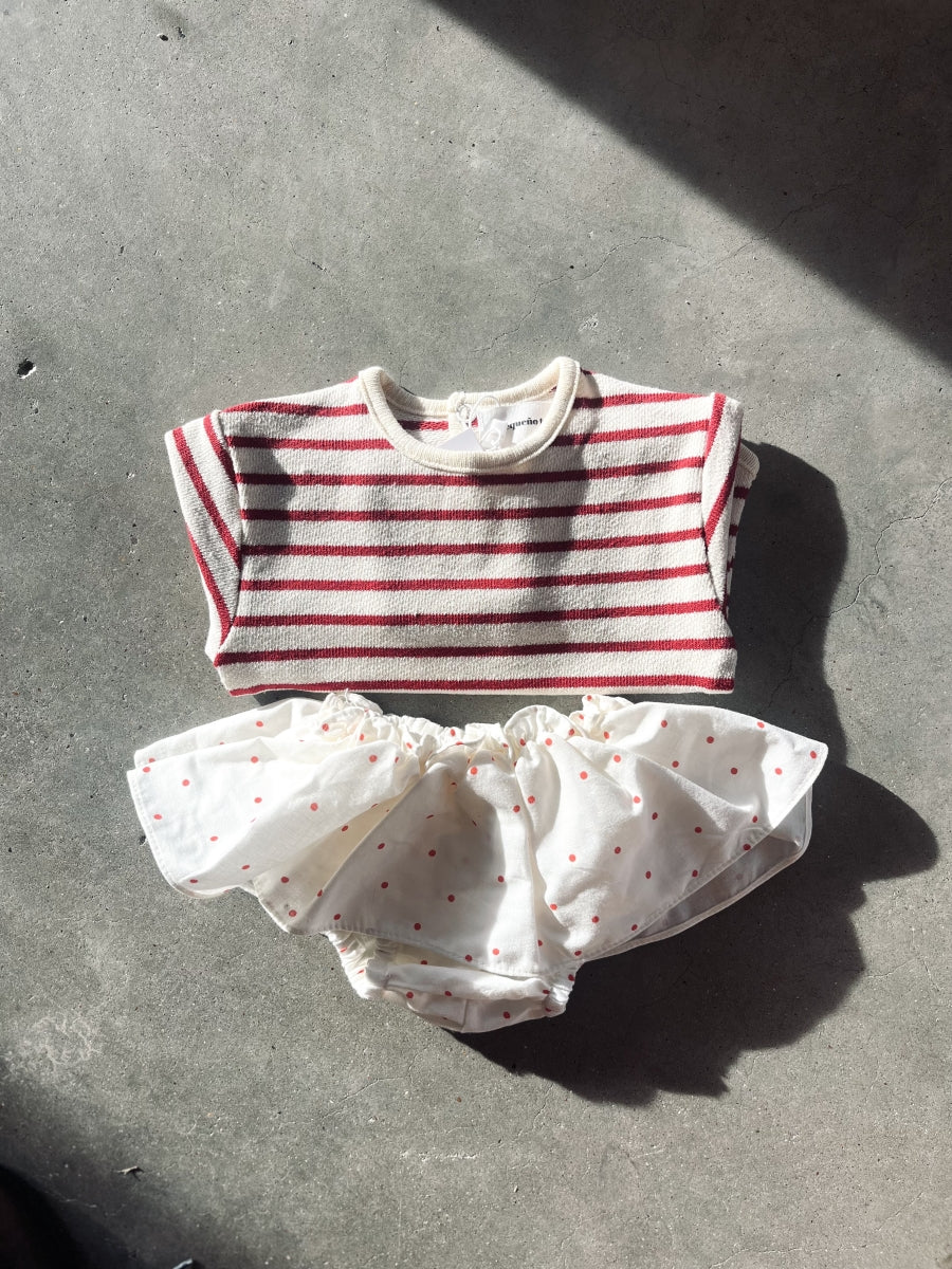 bloomer ruffle - red dots