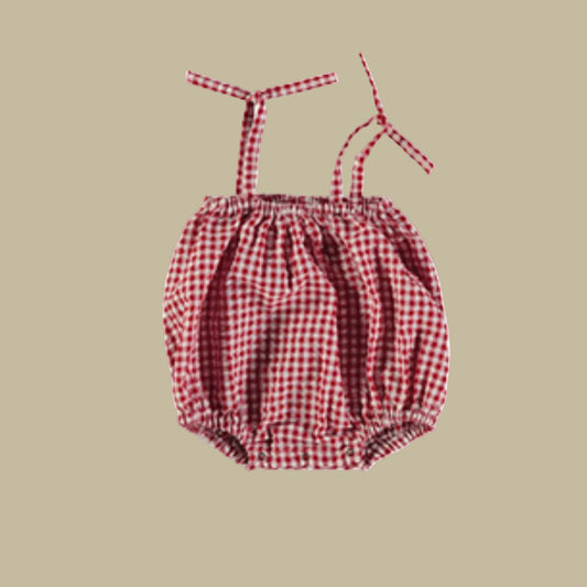 onesie - red vichy