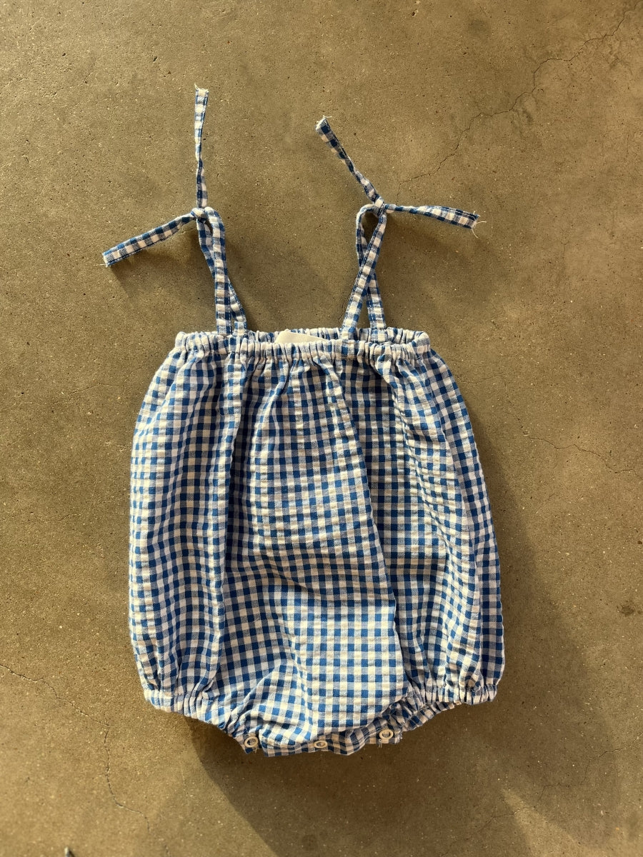 onesie - blue vichy 9M