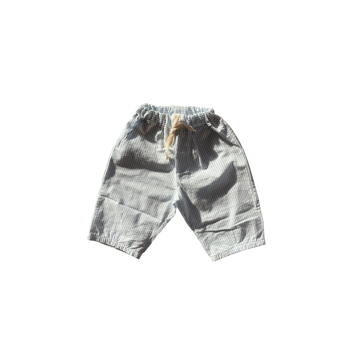 striped baggy pants - sky blue/white