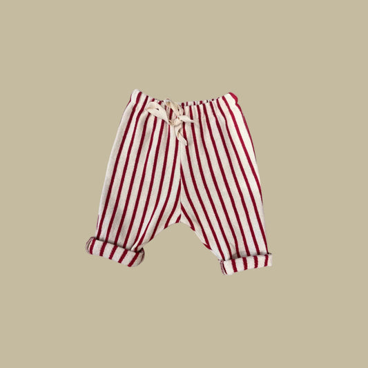 striped pants - cream/red