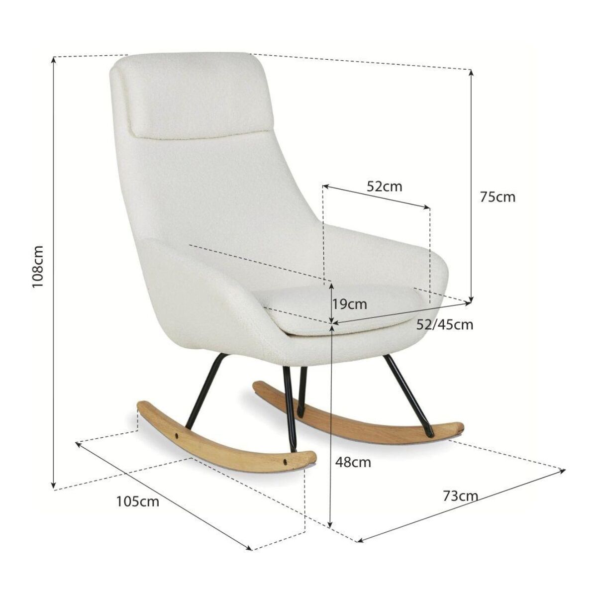 rocking chair nordic - sheep beige