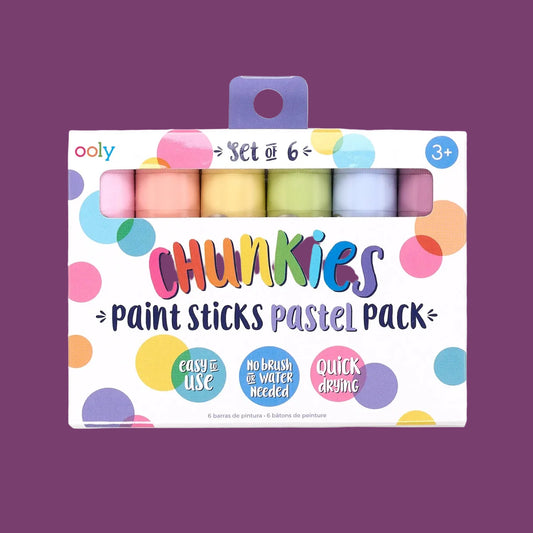 set van 6 chunkies - verfsticks - pastel kleuren