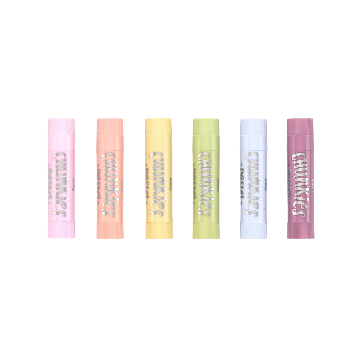 set van 6 chunkies - verfsticks - pastel kleuren