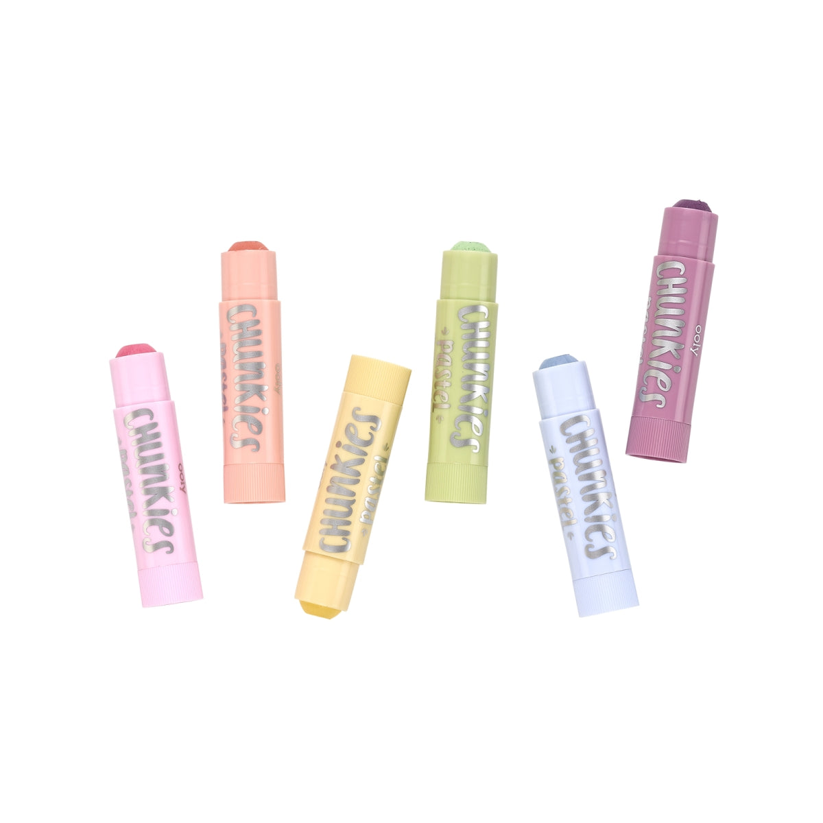 set van 6 chunkies - verfsticks - pastel kleuren