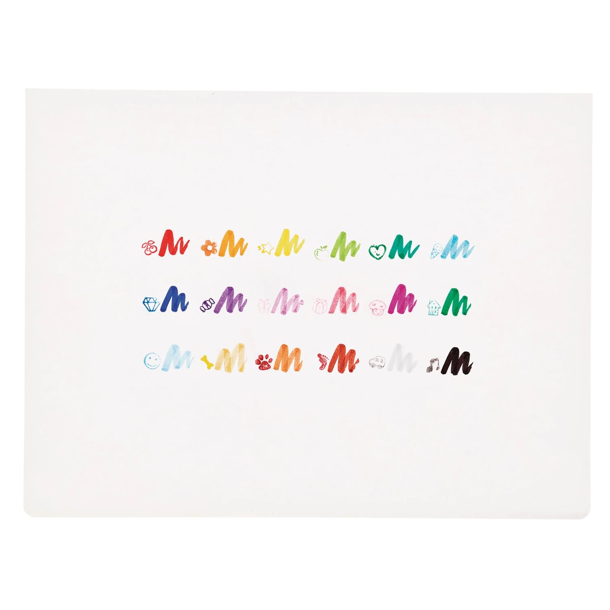 set van 18 stiften met stempel - dubbelzijdig