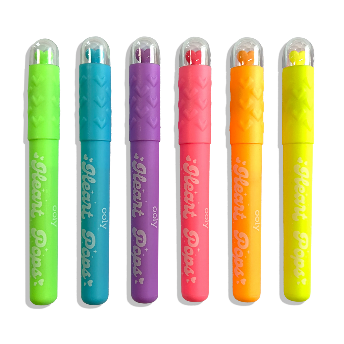 heart pops neon markeerstiften - set van 6