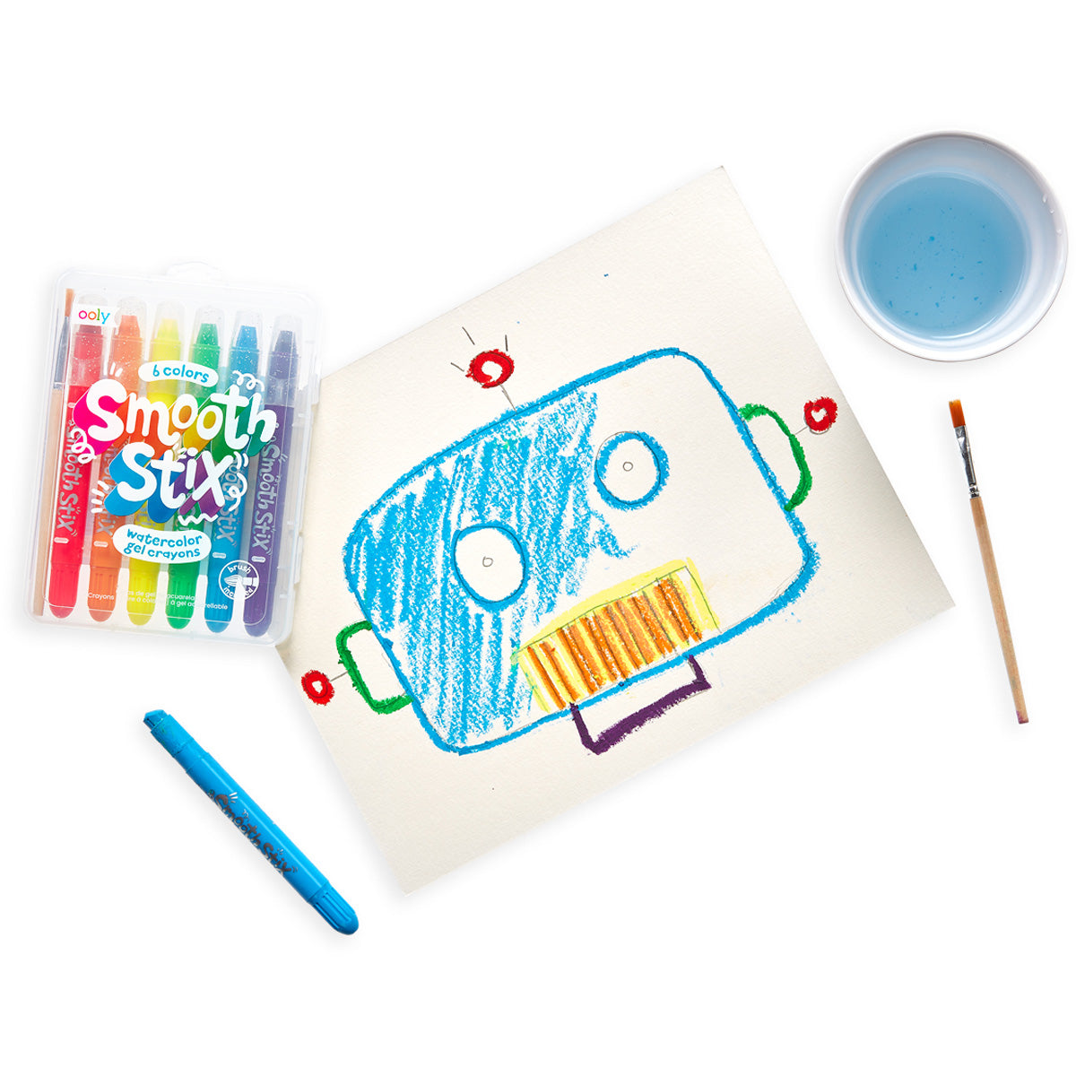 smooth stix - set van 6 aquarelkrijtjes