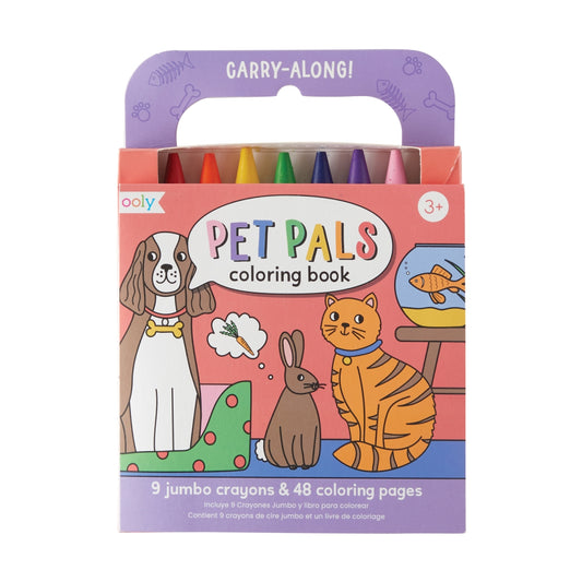 pet pals - set van kleurboek & 9 jumbo wasco's