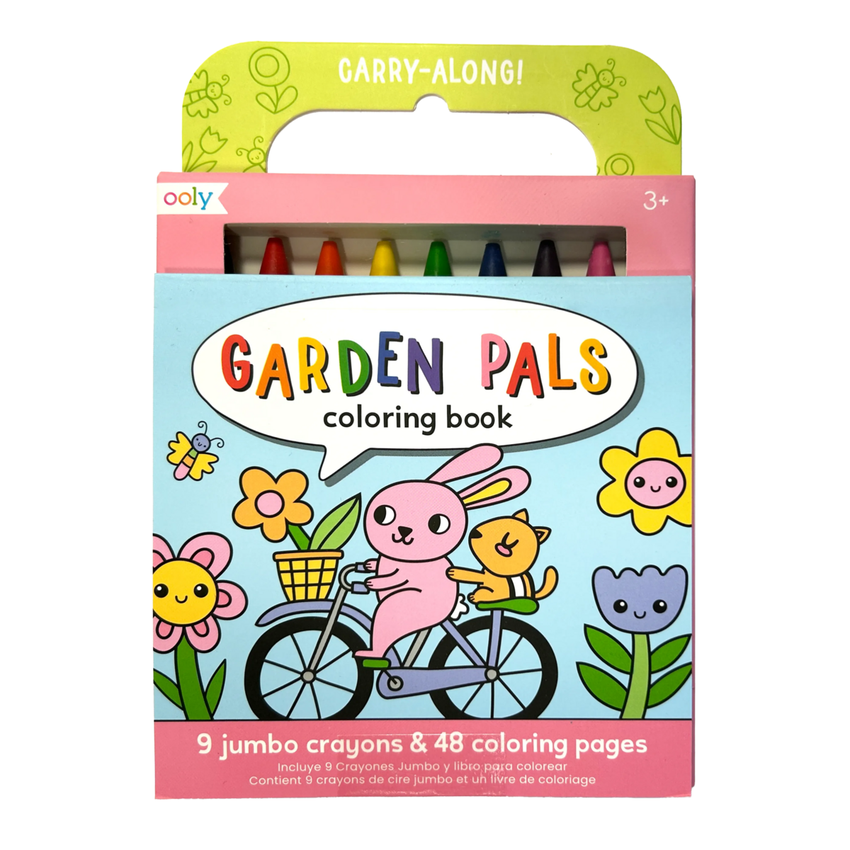 garden pals - set van kleurboek & 9 jumbo wasco's