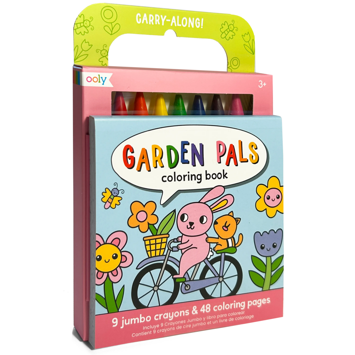 garden pals - set van kleurboek & 9 jumbo wasco's