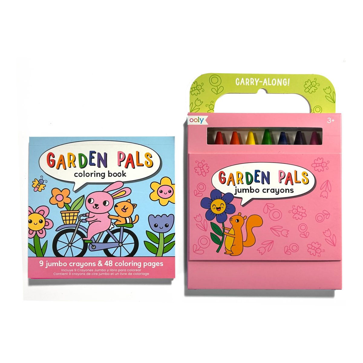 garden pals - set van kleurboek & 9 jumbo wasco's