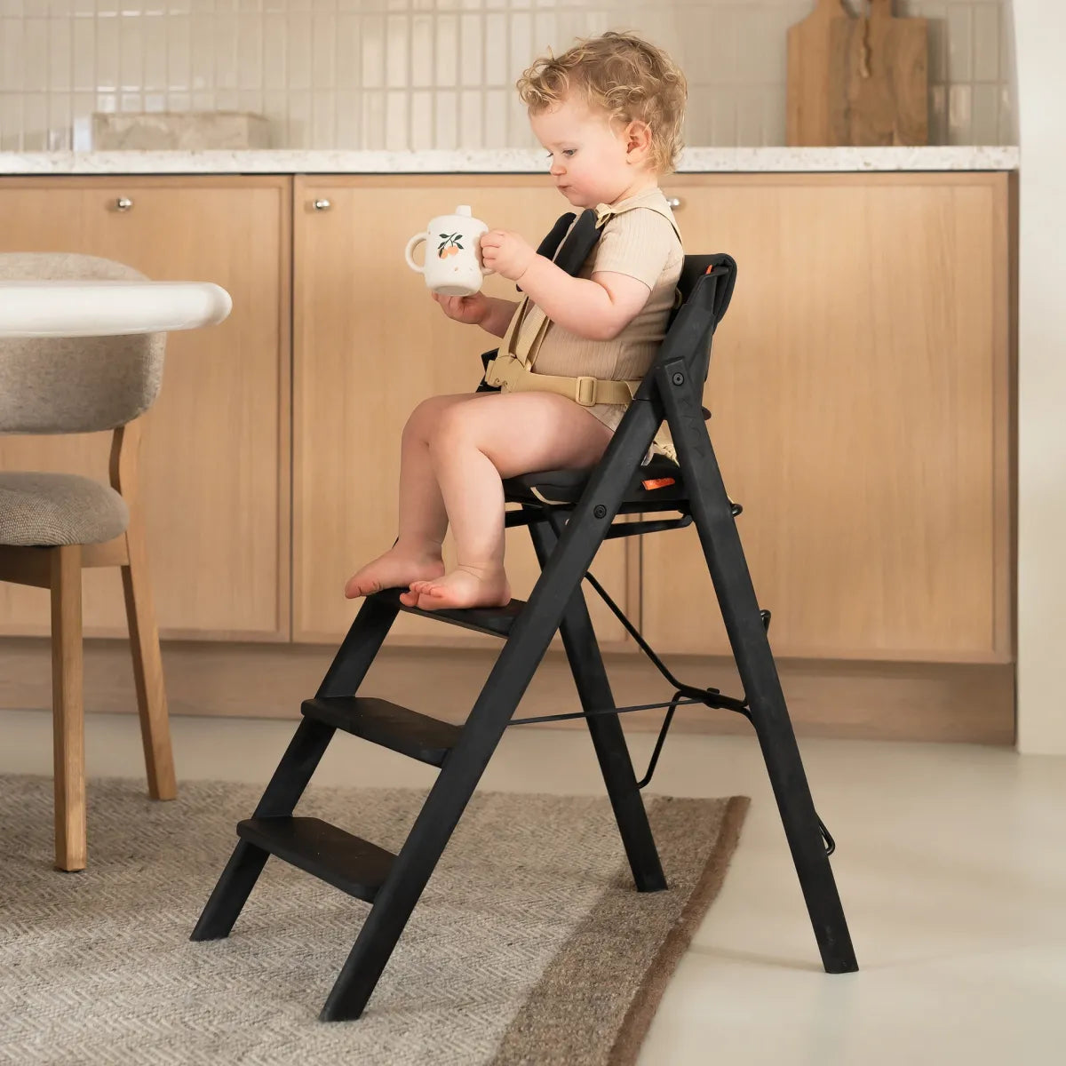 klapp eetstoel - recycled plastic - charcoal black
