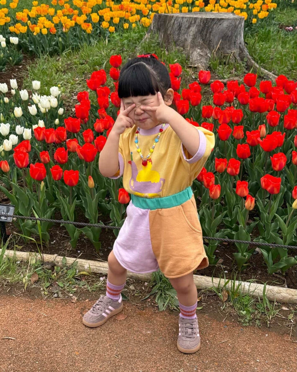 TC capsule color block short - kids