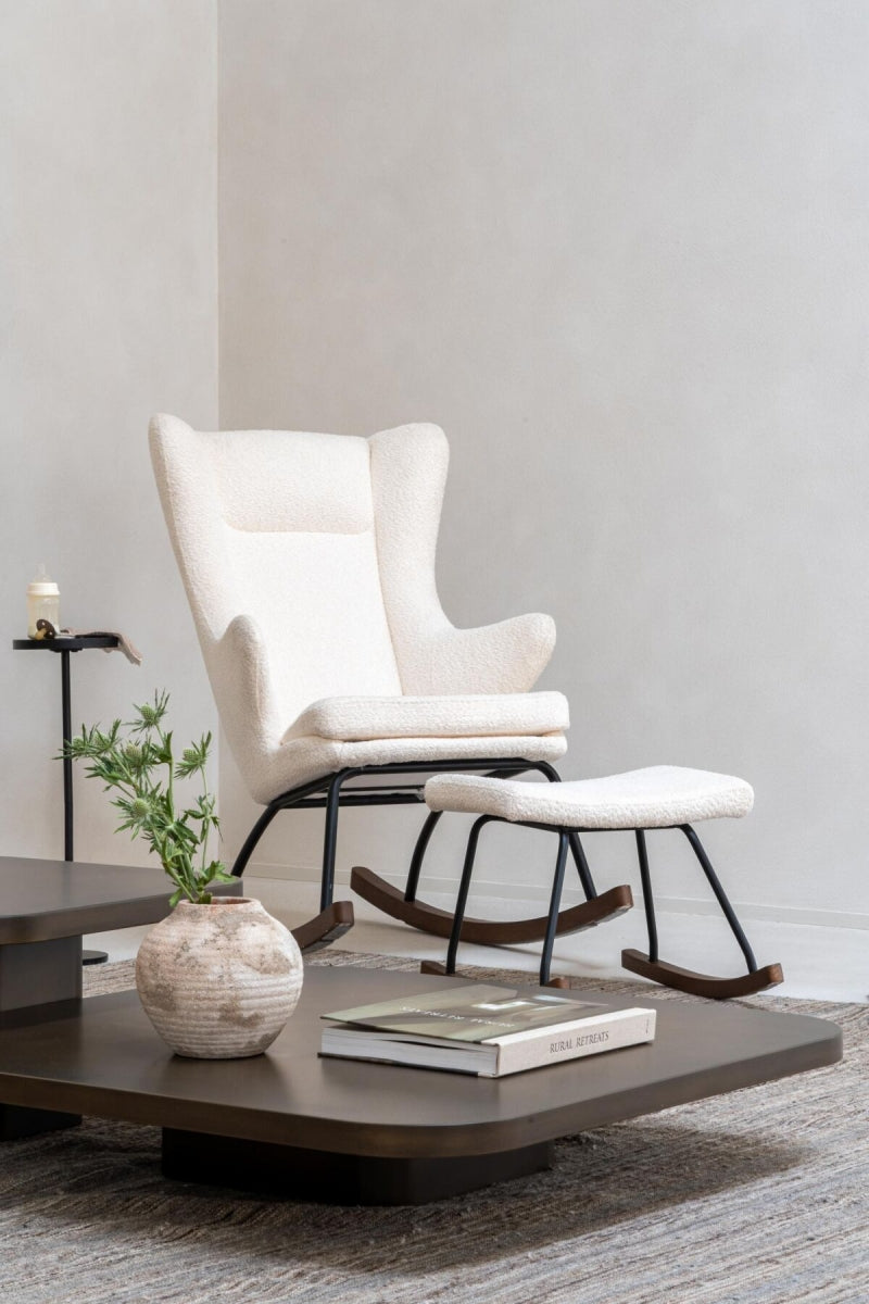 rocking adult chair de luxe - bouclé cream