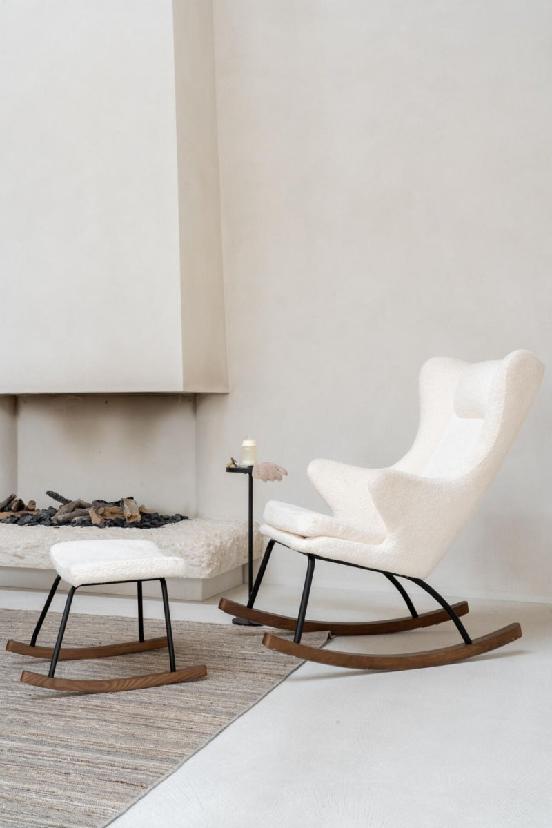 rocking adult chair de luxe - bouclé cream