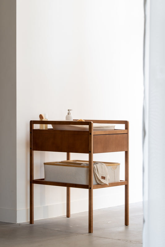 luiertafel mori met lade - walnut
