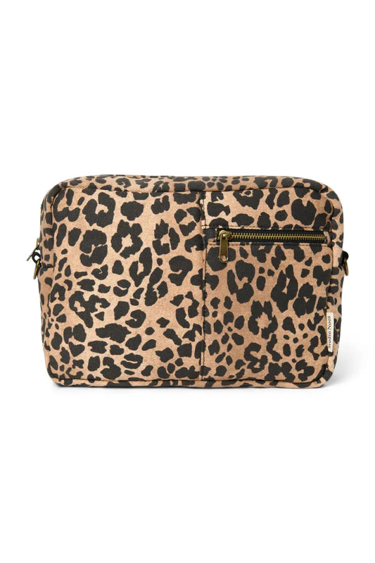 buggy organiser - katoen leopard bruin