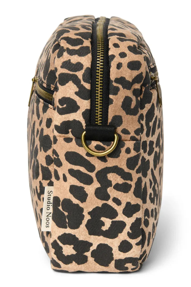 buggy organiser - katoen leopard bruin