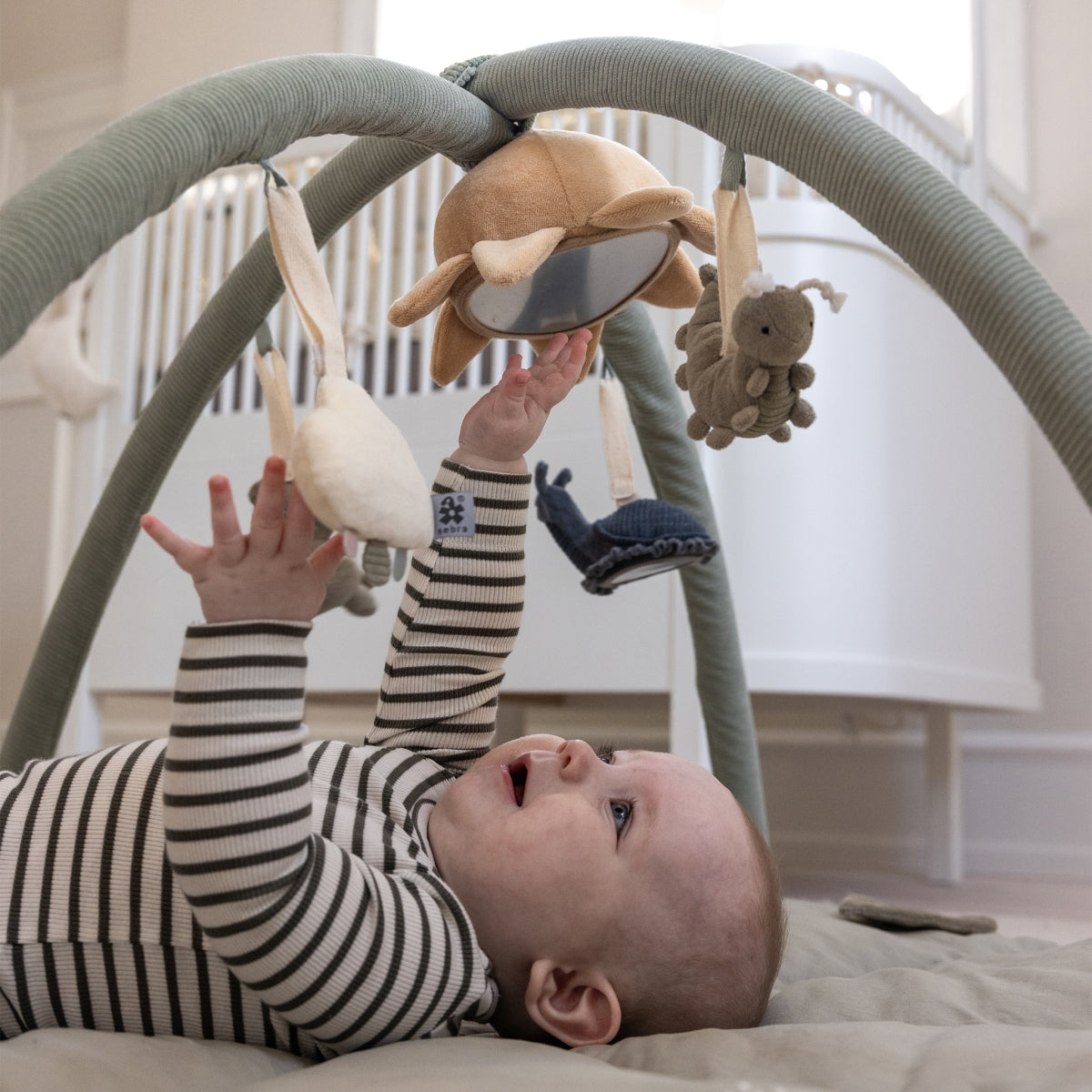 activiteitenspeeltje met drie hangers - bij, kikker, slak