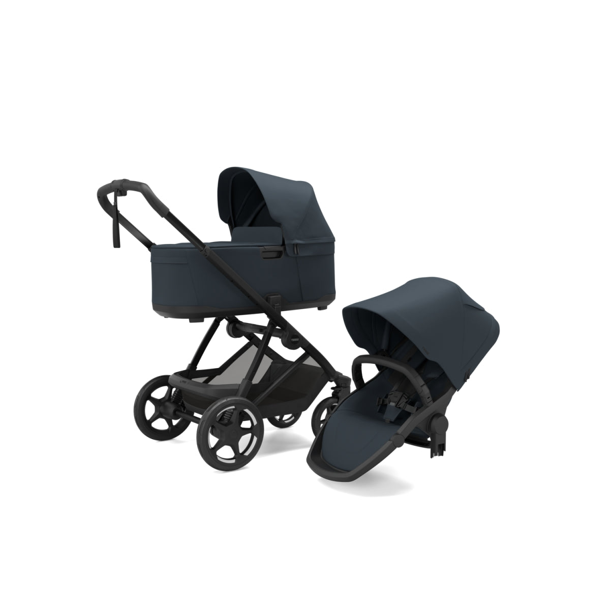 charm kinderwagen - darkest blue on black