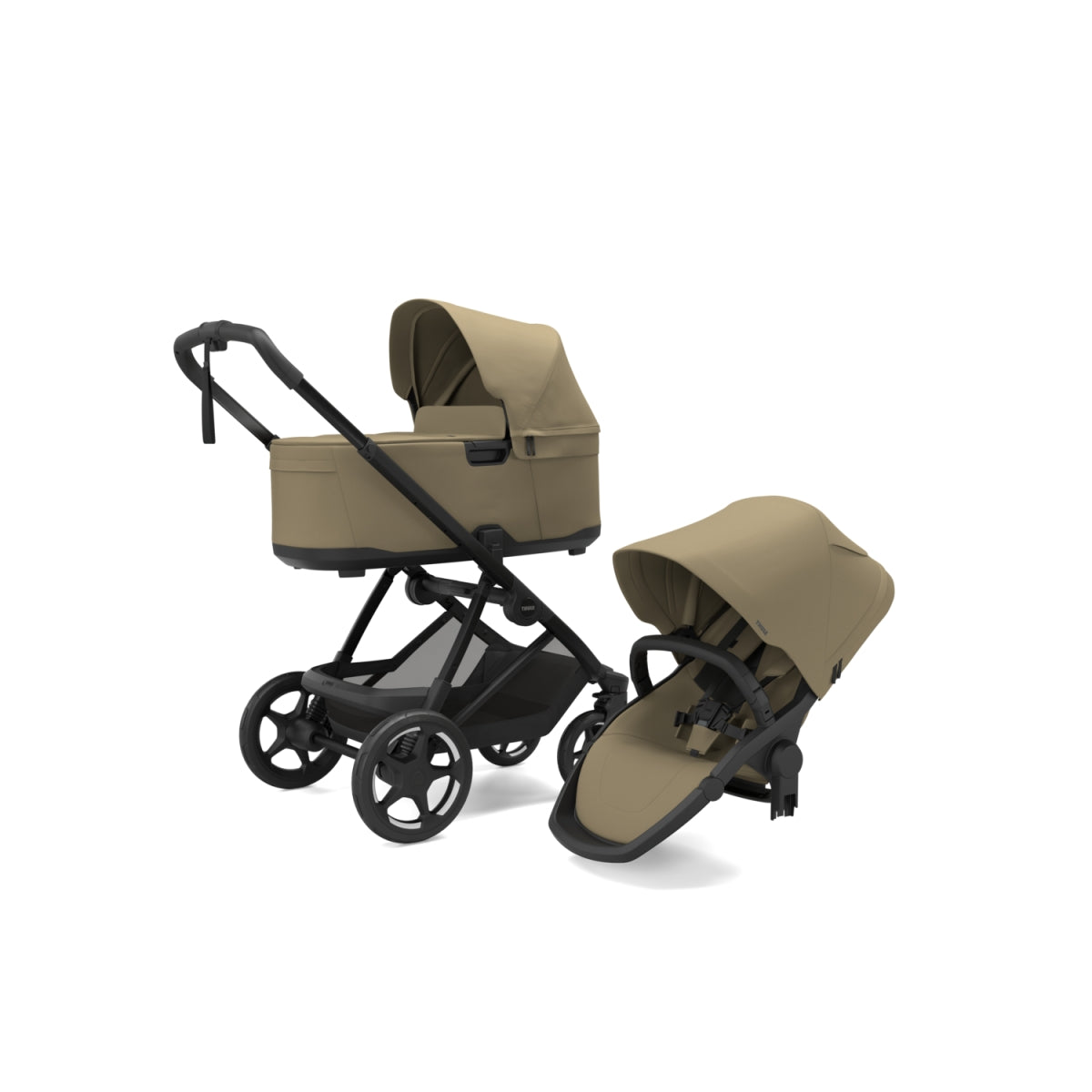 charm kinderwagen - faded kaki on black