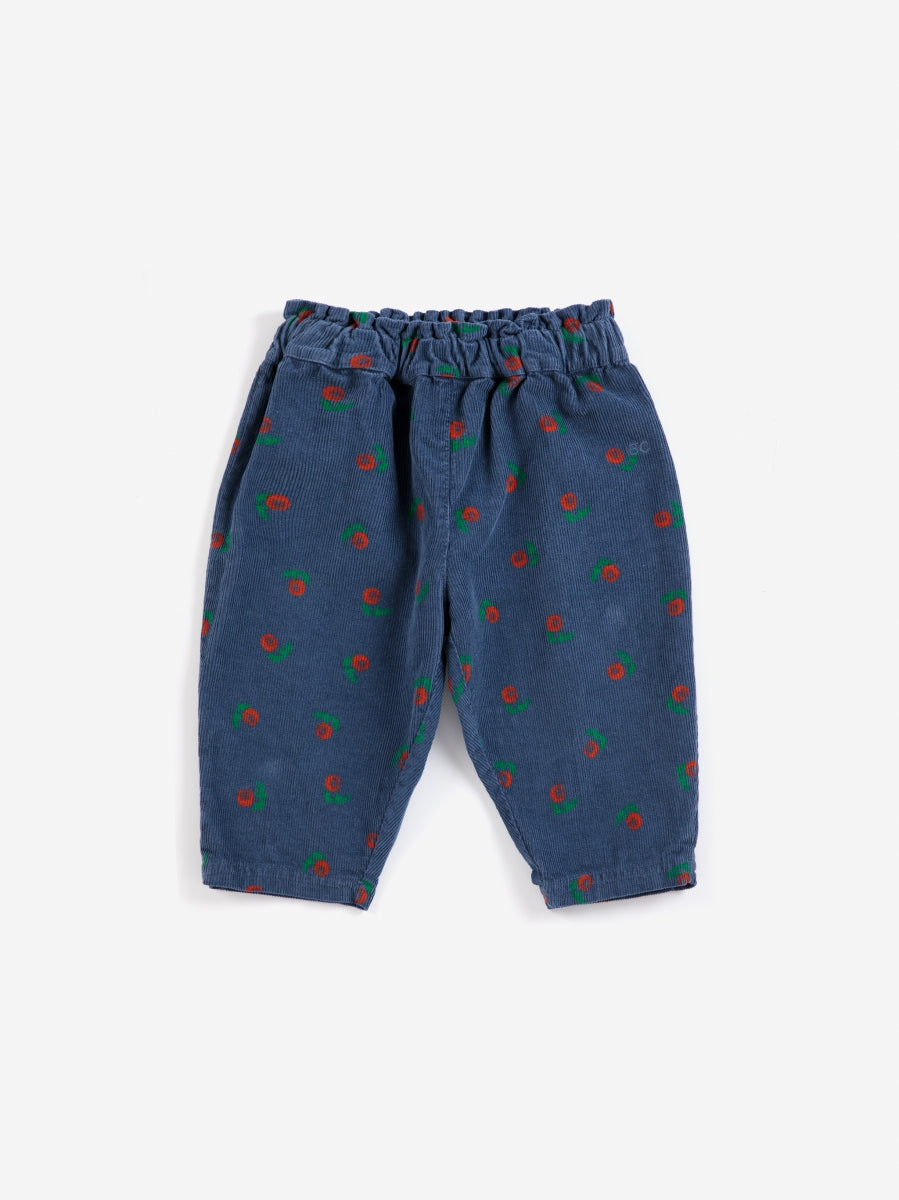 stamp bloom all over corduroy pants