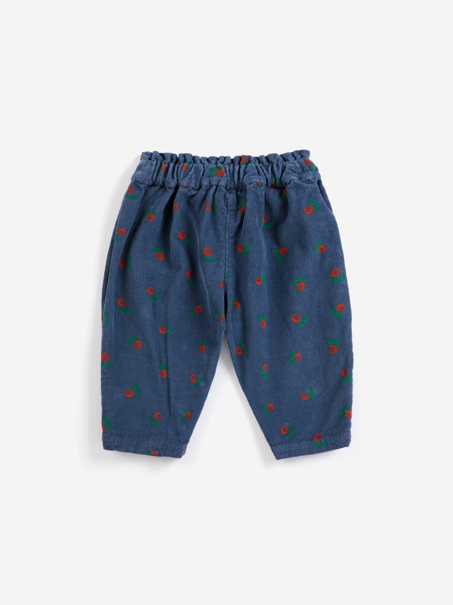 stamp bloom all over corduroy pants