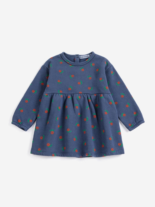 stamp bloom all over fleece dress