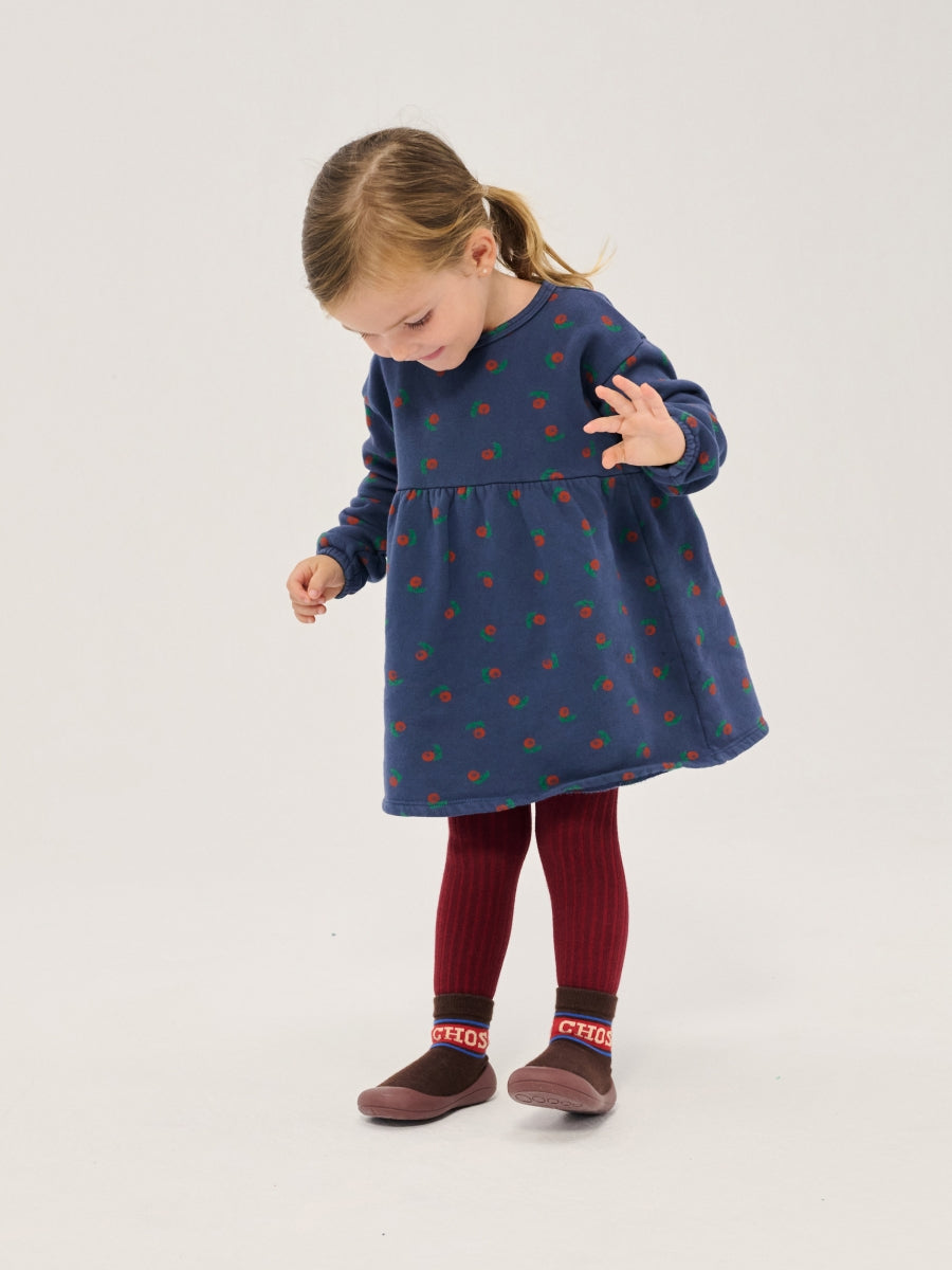 stamp bloom all over fleece dress