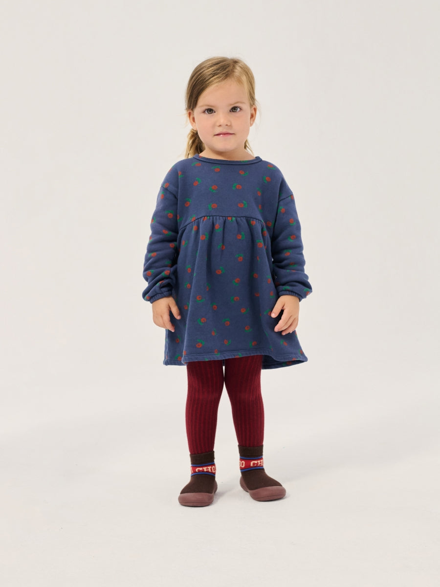 stamp bloom all over fleece dress