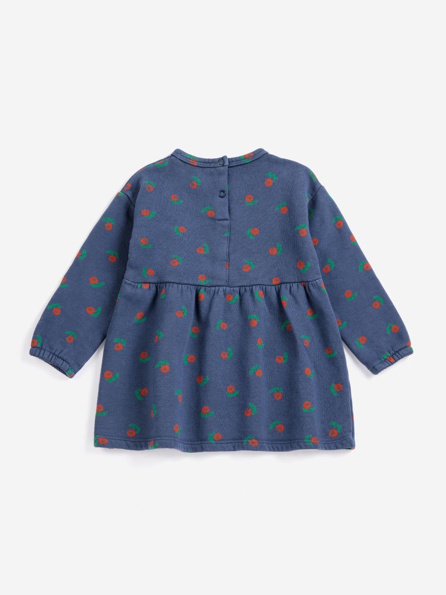 stamp bloom all over fleece dress