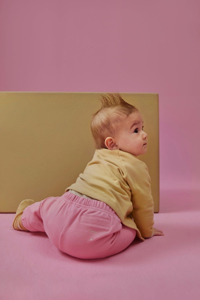 baby track pants - bubblegum
