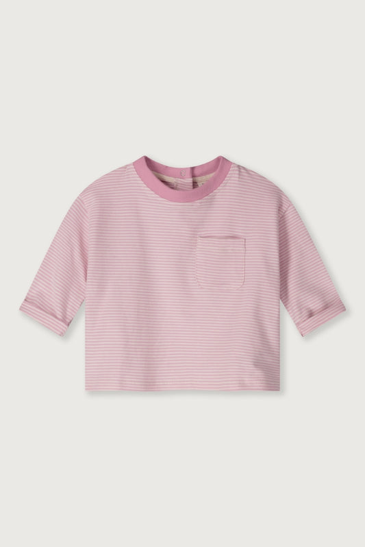 baby pocket t-shirt long sleeves - bubblegum cream
