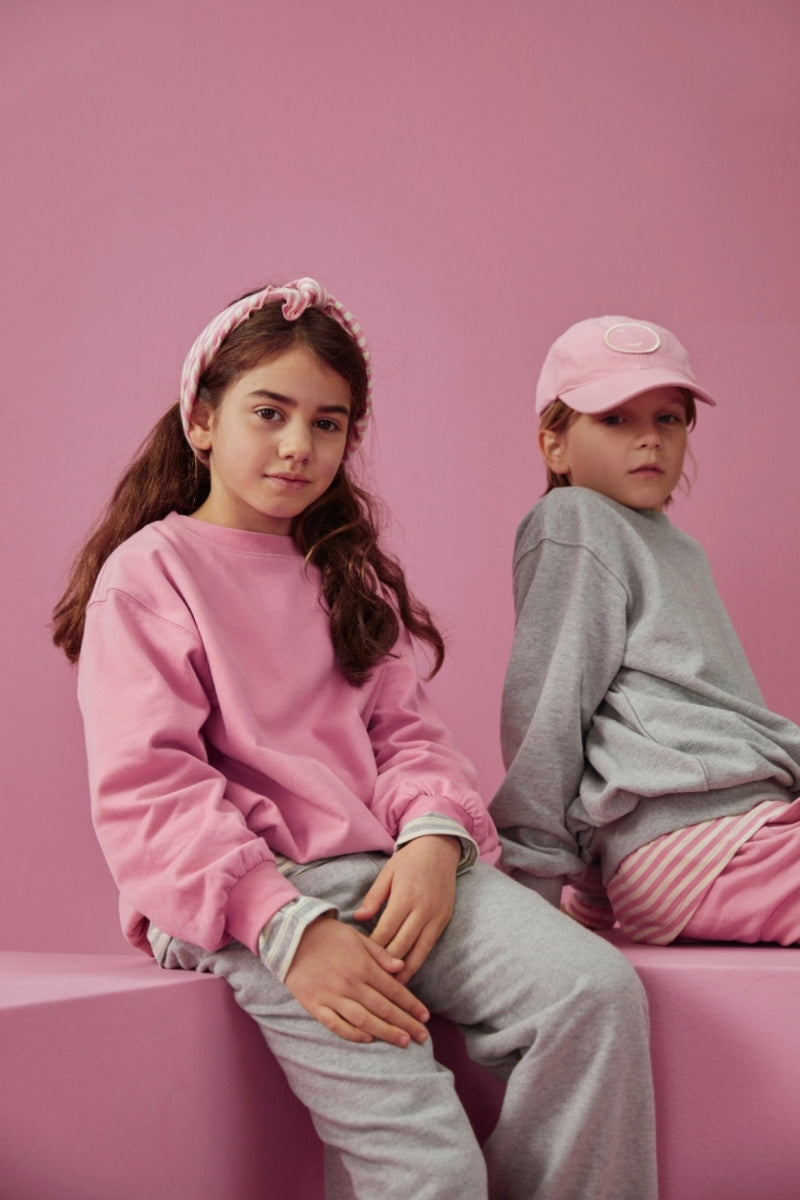 kids dropped shoulder sweater - bubblegum