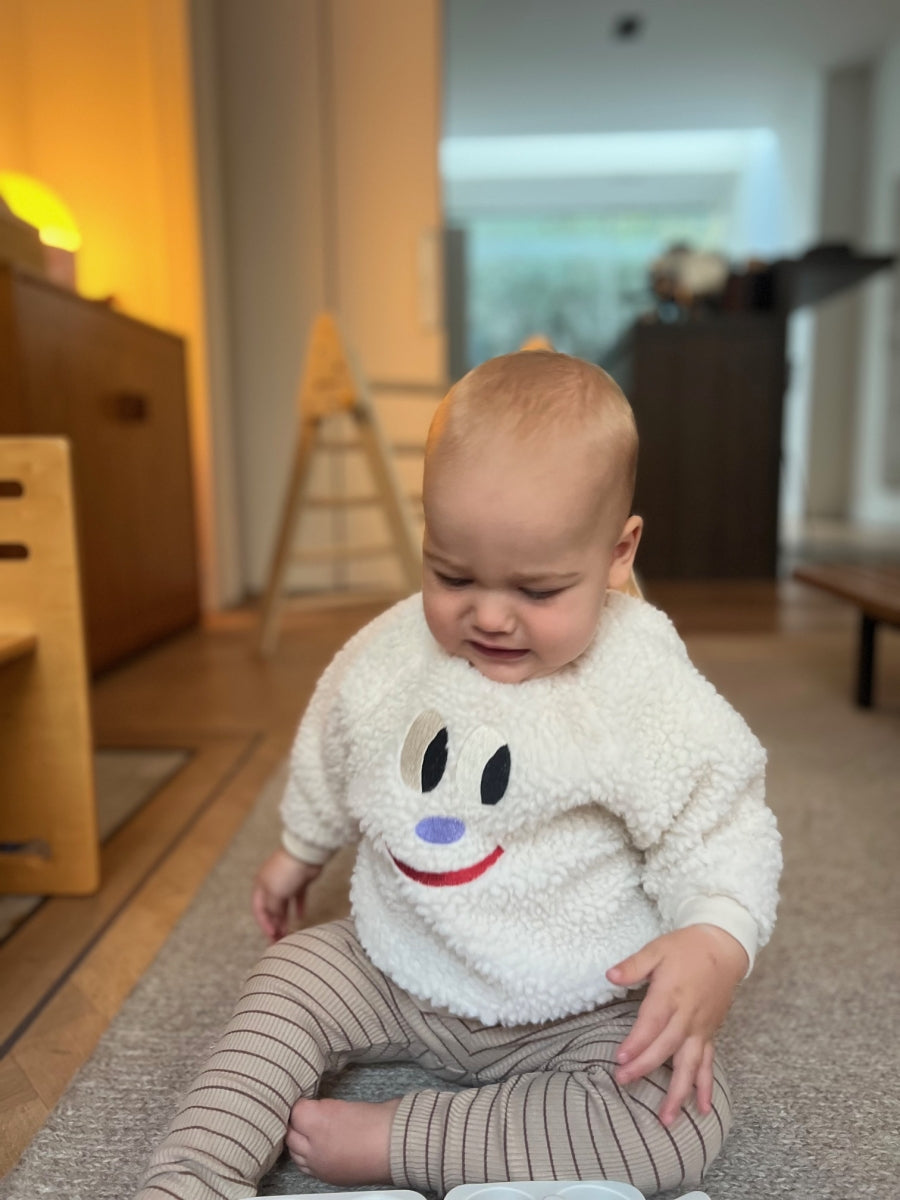 smiling face teddy sweatshirt - baby