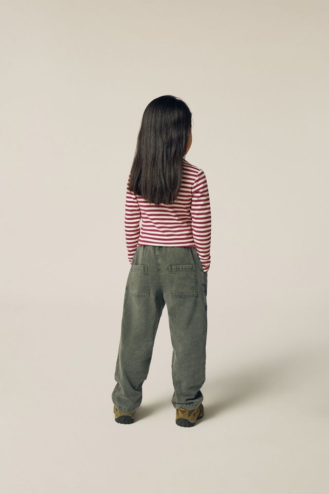 burgundy stripes turtle neck tshirt - kids