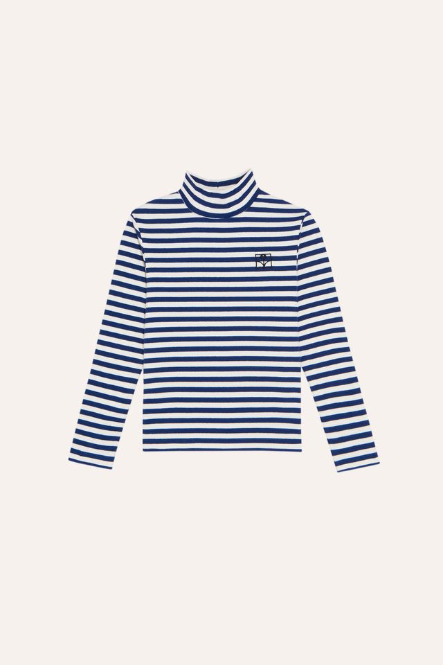 blue stripes turtle neck tshirt - kids