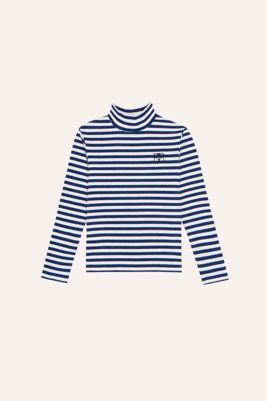 blue stripes turtle neck tshirt - kids