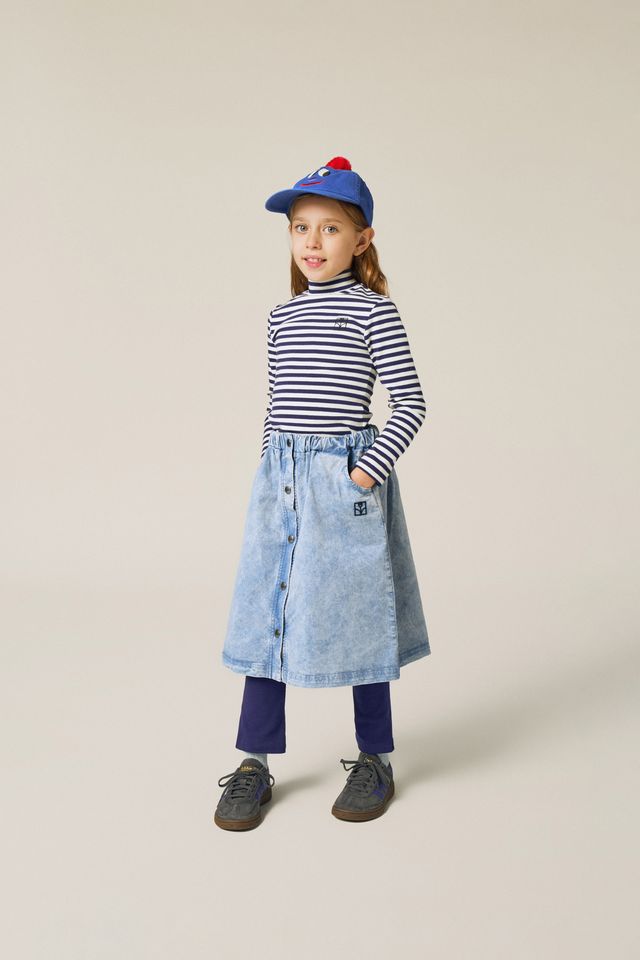 blue stripes turtle neck tshirt - kids