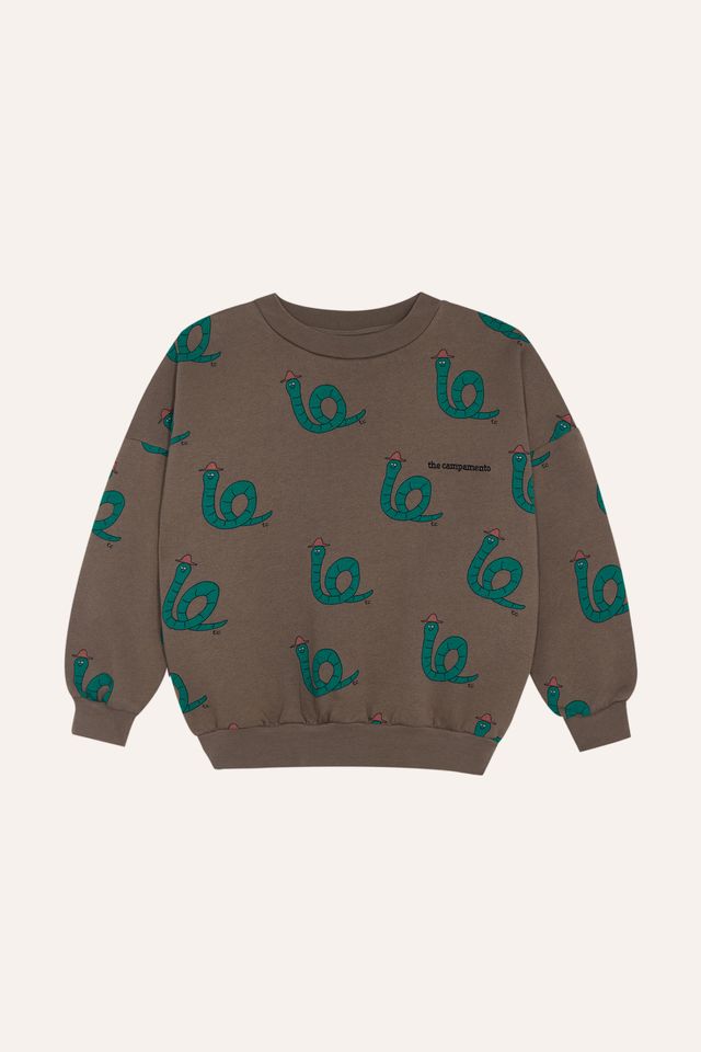 snakes brown sweatshirt - kids