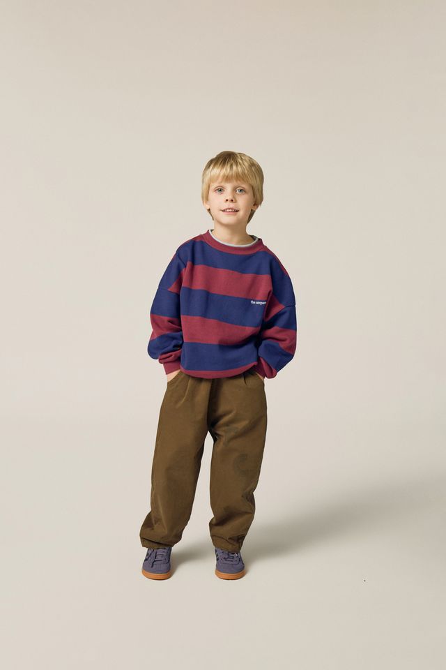 blue/burgundy stripes sweatshirt - kids