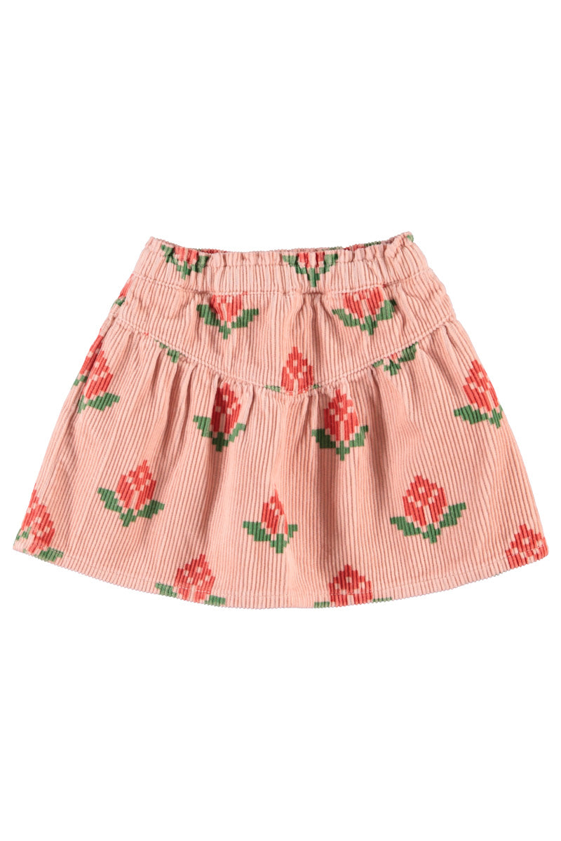 skirt - pink with red flowers