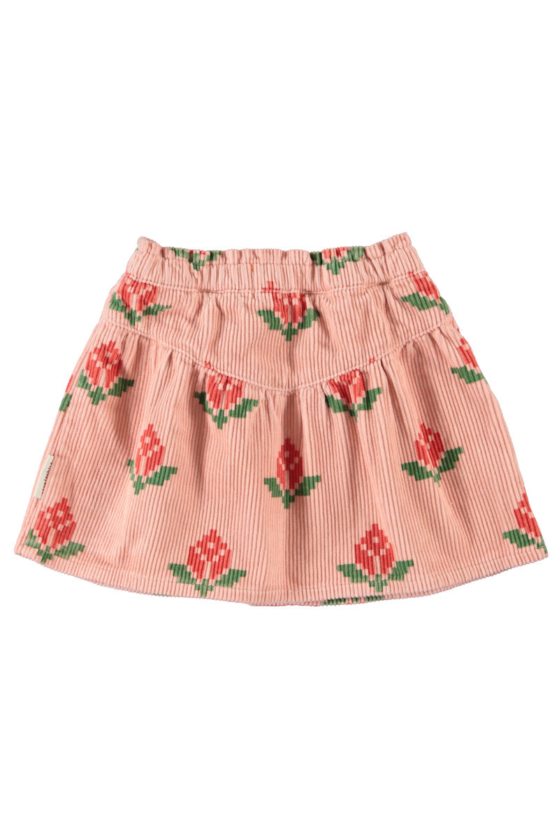 skirt - pink with red flowers