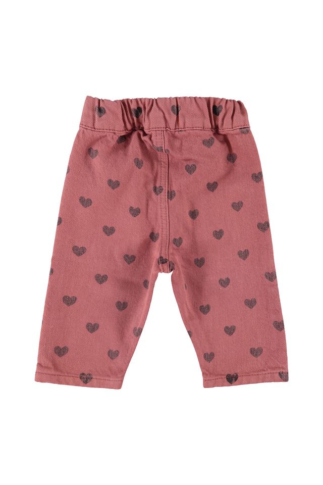 baby jeans trousers - pink with black hearts