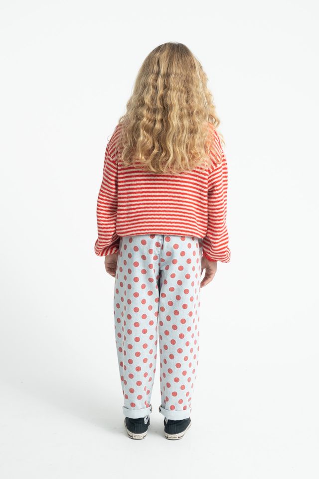 denim trousers - red dots - kids