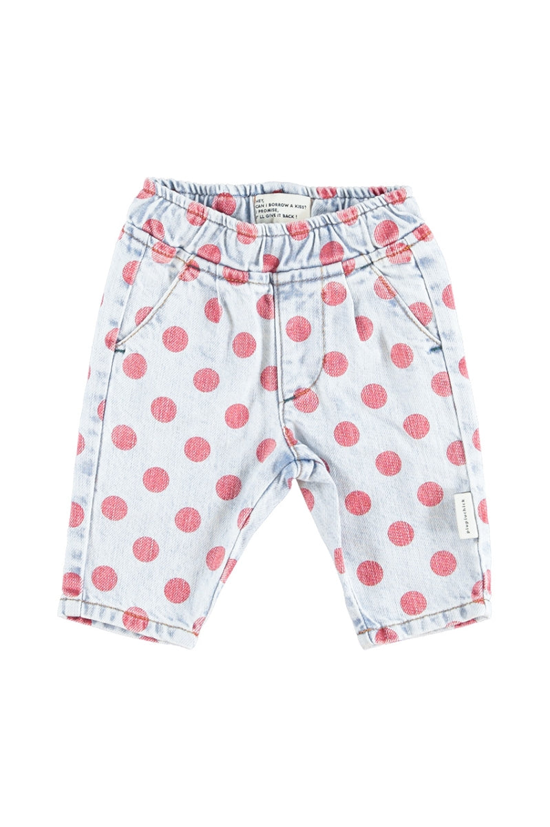 baby denim trousers - red dots