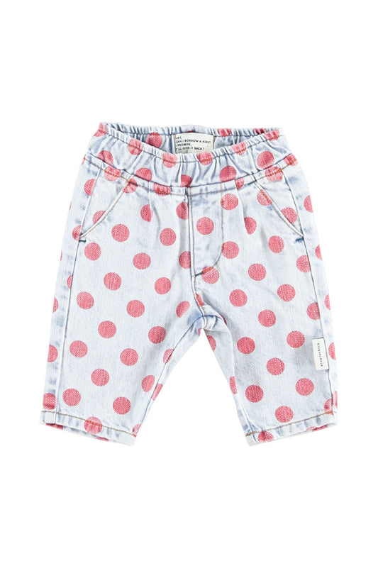 baby denim trousers - red dots