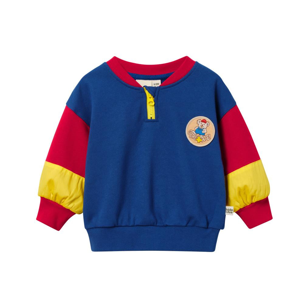 buddy badge zip sweatshirt